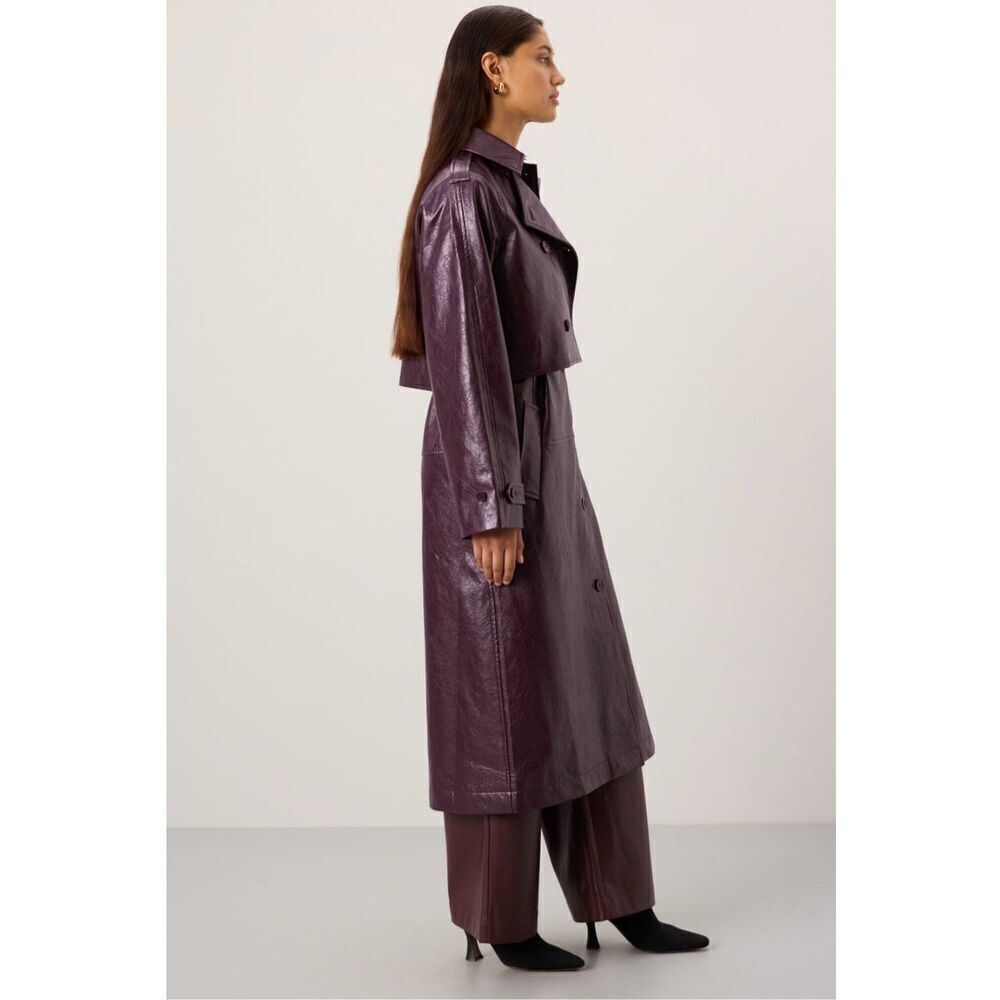 Rosetta Getty 
Layered Faux Leather Trench Coat 💚